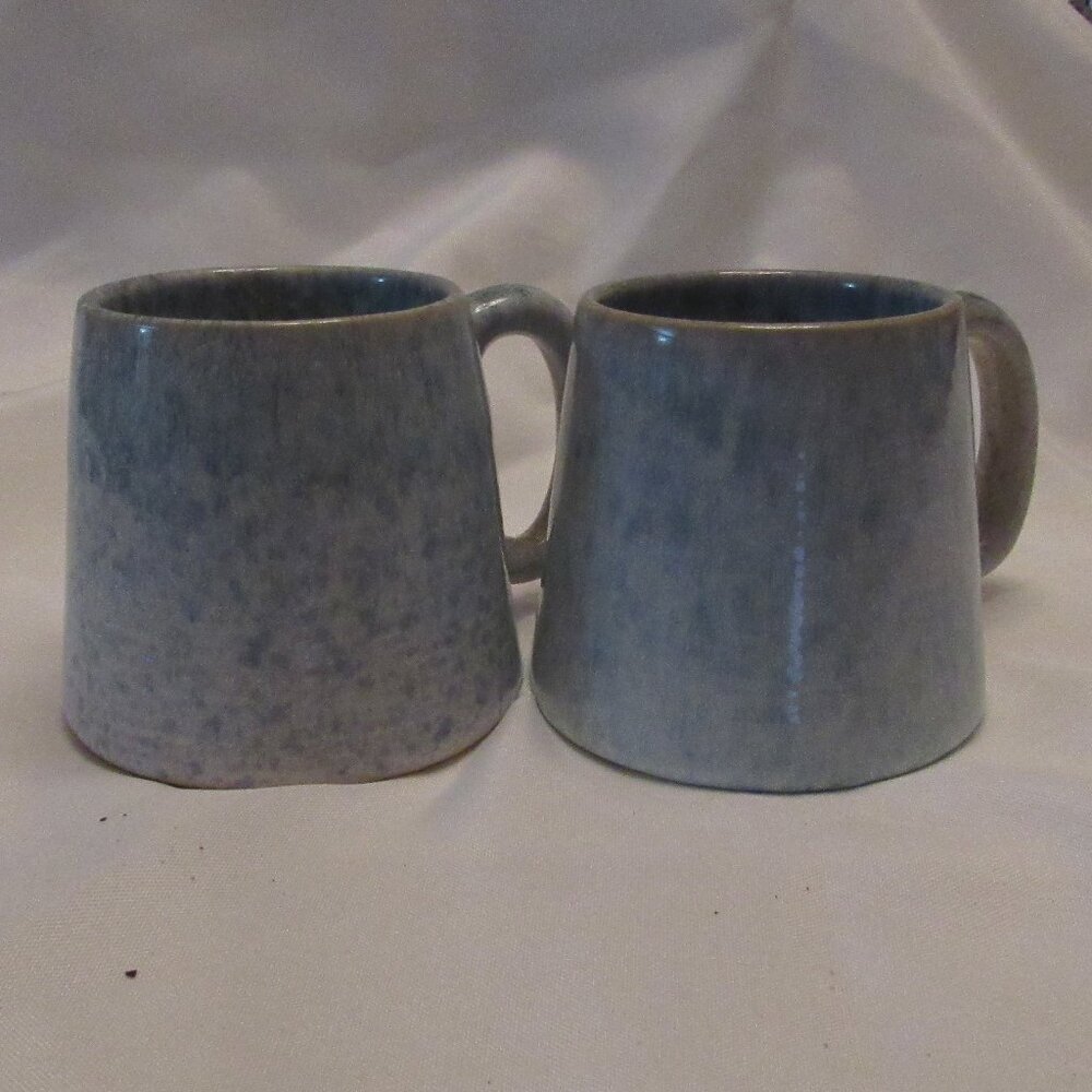 Barcela Light Blue Stoneware Large Coffee Mugs Crafted In Portugal - Set of 2